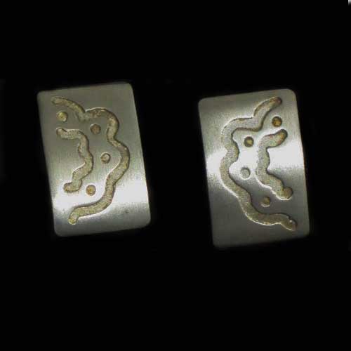 Imagen pendientes plata pulida presión